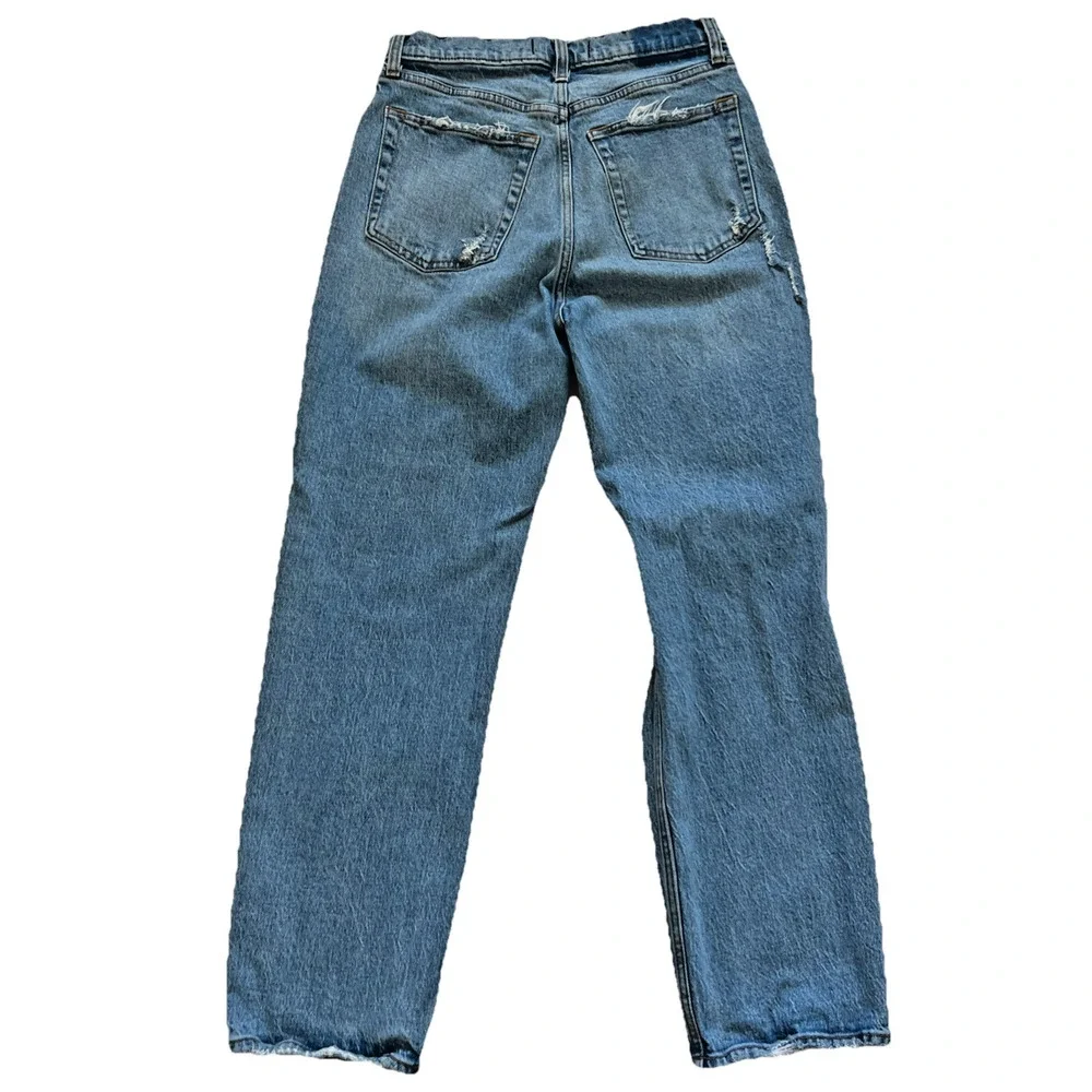 Abercrombie & Fitch The Dad High Rise Jeans Womens 28/6S Distressed Button Fly